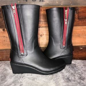 Chooka | Black Wedge Rain Boots SZ 11